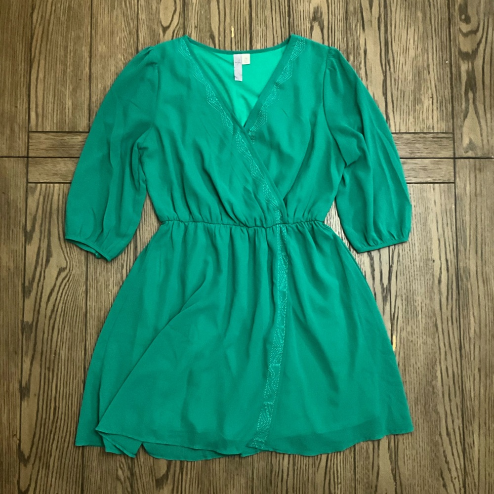 Ayla | Green 3/4 Sleeve Dress